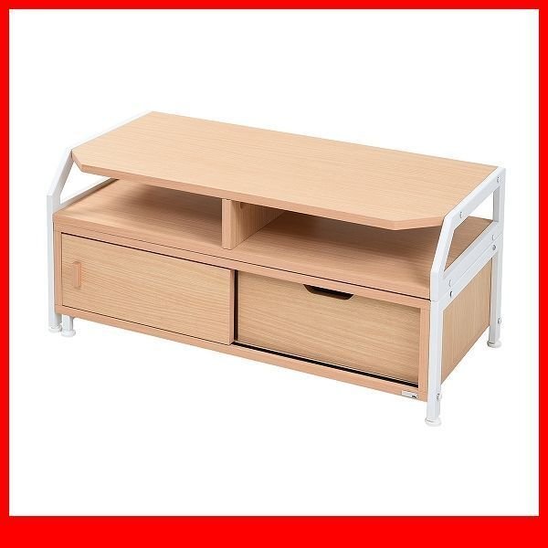 テレビ台★伸縮テレビ台 テレビボード ロータイプ/伸縮 回転でコンパクト ワイド コーナー/北欧風/木製 金属製/ホワイト×ナチュラル/a3拍卖