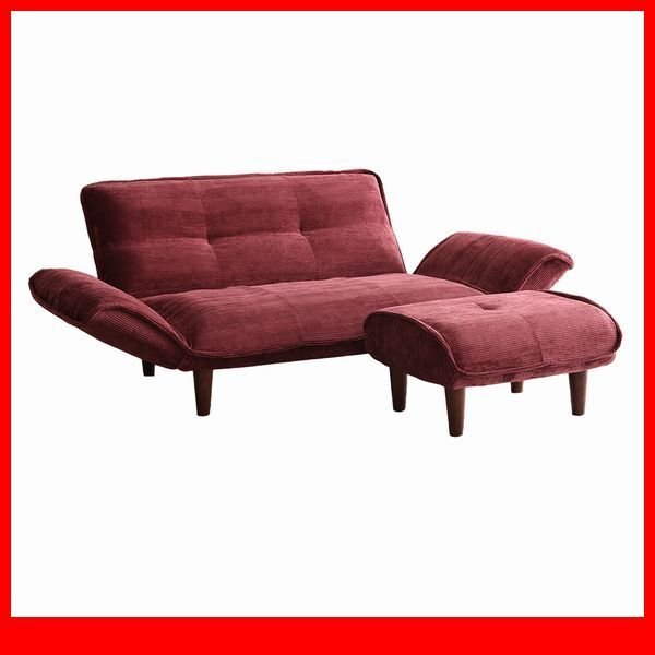 ソファ★コンパクトソファ 2人掛け オットマン/背もたれ 肘掛け リクライニング/ポケットコイル/ロー ハイタイプ/レッド/特価 限定/a5拍卖