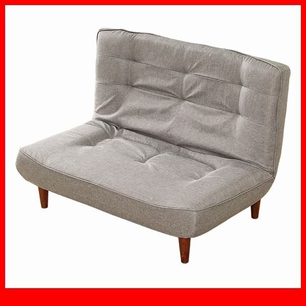 ソファ★2人掛ハイバックソファ 布地 ローソファ 座椅子に ポケットコイル 3段階リクライニング 日本製 完成品/グレー/a3拍卖