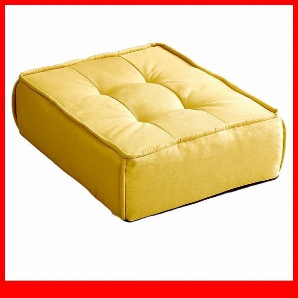 ソファ クッション★新品/フロアクッション 1人掛け 座面/ファブリック ポケットコイル 安心の日本製 完成品/イエロー/a5拍卖