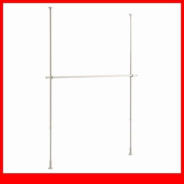 ハンガーラック★新品/シンプル つっぱりハンガーラック 1段 幅120~200cm 高さ調整可能/ビス止め不要 賃貸OK/ホワイト/a3拍卖