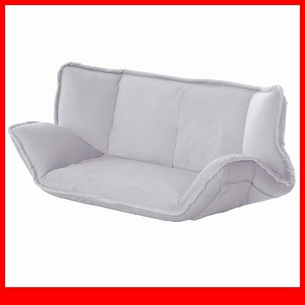 ソファ★新品/大人かわいいインテリア マルチリクライニングローソファ 2人掛け/ベッドマットにも 日本製 完成品/グレー/a5拍卖