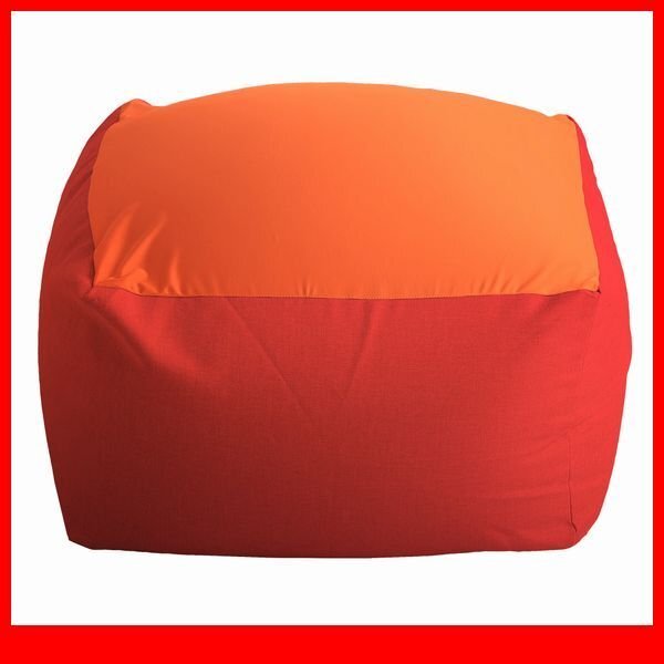 クッション★おしゃれなキューブ型ビーズクッション XLサイズ/日本製 洗えるカバー 布地/ソファ 椅子/レッド/a4拍卖