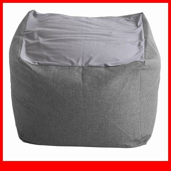 クッション★おしゃれなキューブ型ビーズクッション Mサイズ/日本製 洗えるカバー 布地/ソファ 椅子/グレー/a3拍卖