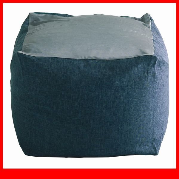 クッション★おしゃれなキューブ型ビーズクッション Mサイズ/日本製 洗えるカバー 布地/ソファ 椅子 スツール/ダークカラー/ブルー/a3拍卖