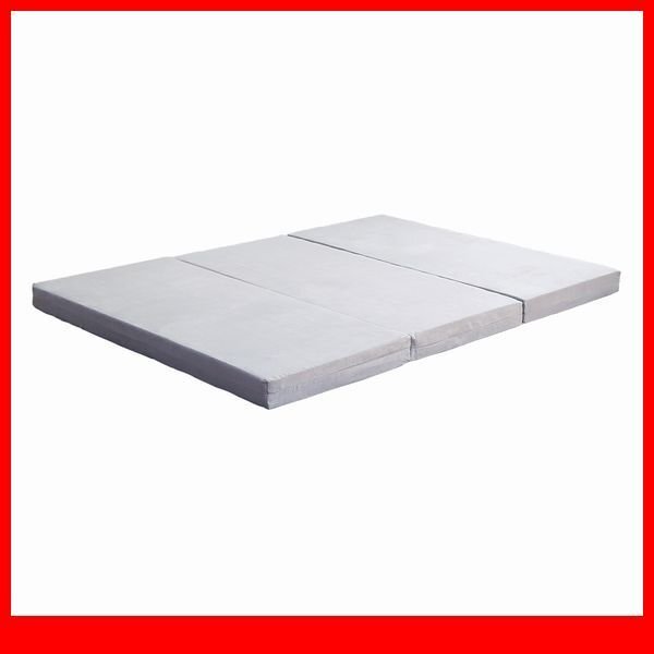 マットレス★新品/三つ折り折りたたみマットレス ダブル/厚さ10cm 高反発 安心の日本製/グレー/a3拍卖