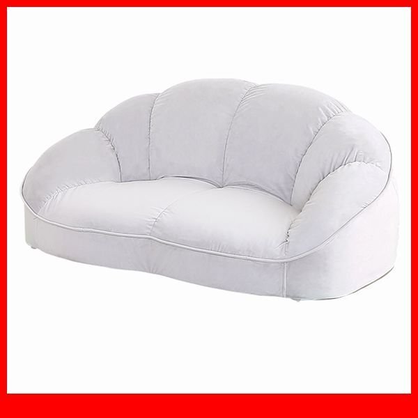 ソファ★新品/大人かわいいインテリア ローソファ 2人掛け/キュートなフォルム コンパクト ベロア調生地 安心の日本製/グレー/a3拍卖