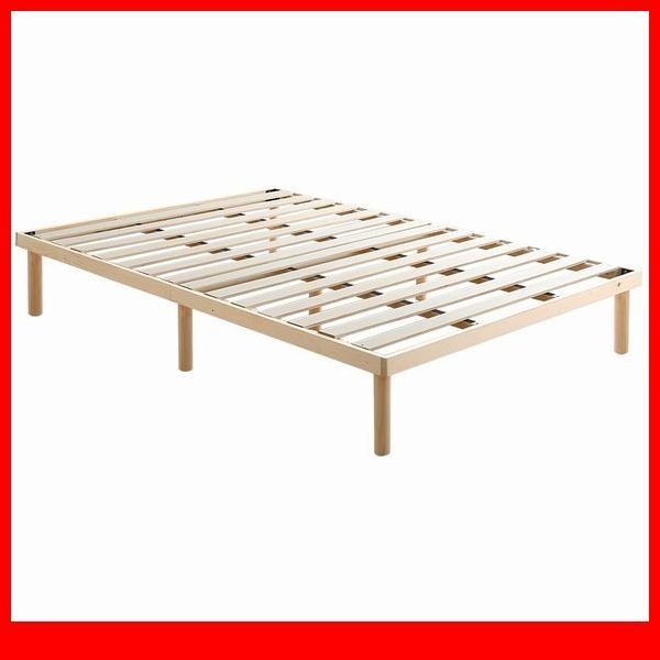 ベッド★新品/パイン材高さ2段階調整脚付きすのこベッド ダブル/通気性 耐久性 頑丈 低ホルムアルデヒド/ナチュラル/a3拍卖