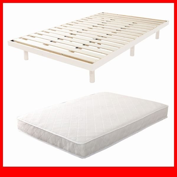 すのこベッド★ポケットコイルマットレス付 3段階高さ調節 脚付きすのこベッド/セミダブル/コンセント 北欧パイン材/ホワイトウォッシュ/a4拍卖