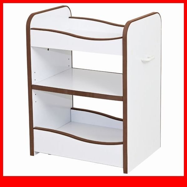 子供収納★新品/収納ワゴン ランドセルラック/ソフトエッジで安心安全 楽しく おかたづけ習慣 可動棚 キャスター付き/ホワイト ブラウン/a1拍卖