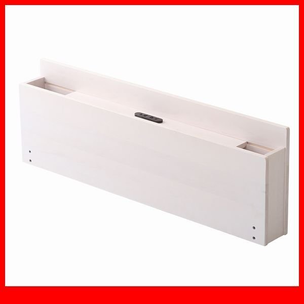 オプション品★パイン材脚付きすのこベッド リリッタ専用宮棚 単品 シングル用/コンセント付き/ホワイトウォッシュ/a4拍卖