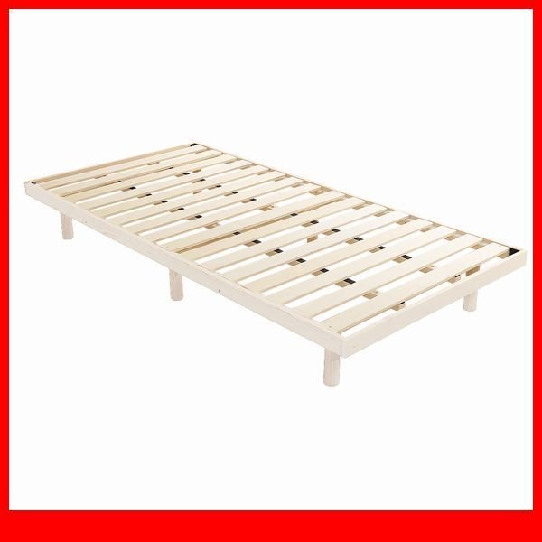 すのこベッド★3段階高さ調節 脚付きすのこベッド/シングル/北欧産パイン材 低ホルムアルデヒド 頑丈 簡単組立て/ホワイトウォッシュ/a4拍卖