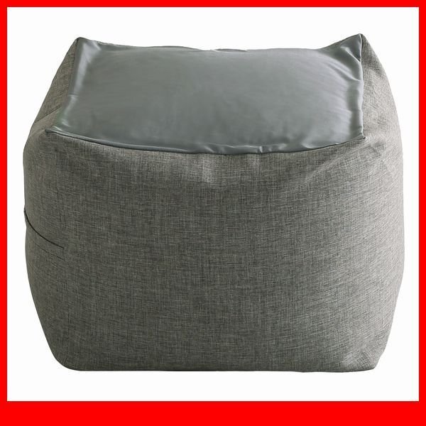 クッション★おしゃれなキューブ型ビーズクッション Mサイズ/日本製 洗えるカバー 布地/ソファ 椅子 スツール/ダークカラー/グレー/a4拍卖