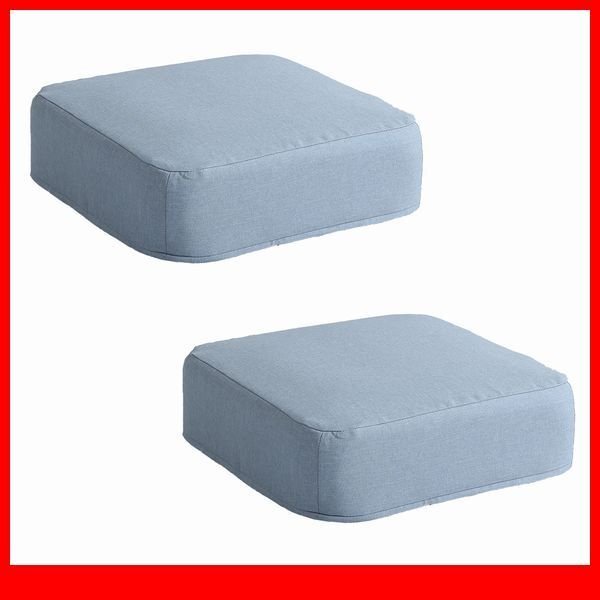 クッション★カバーリング低反発クッション 2個 座布団/洗濯可能なクッションカバー 角型/シンプル 和室 洋室/厚さ16cm/ライトブルー/a7拍卖