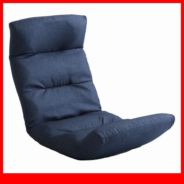 座椅子★日本製リクライニング座椅子 アップタイプ/布地 ファブリック/14段階調節ギア 転倒防止機能付/ローテーブル こたつで/ネイビー/a7拍卖