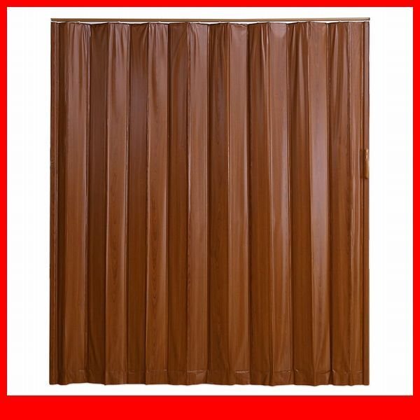 間仕切り★新品/木目調 アコーディオンドア 幅100cm/間仕切り 目隠し/スムーズ開閉 マグネット/オフィス 商業施設でも/ブラウン/a1拍卖