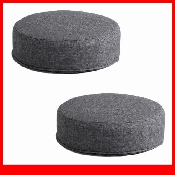 クッション★カバーリング低反発クッション 2個 座布団/洗濯可能なクッションカバー 丸型/シンプル 和室 洋室/厚さ16cm/日本製/グレー/a6拍卖