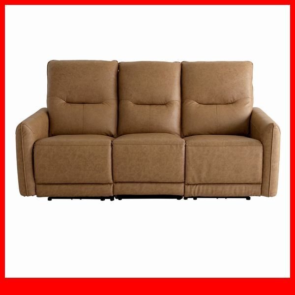 ソファ★新品/イタリアンレザー 3人掛け 電動リクライニング/ポケットコイル テーブル機能 USBポート付/ブラウン/a3拍卖
