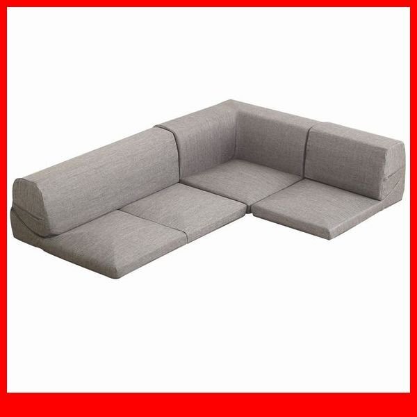 ソファ★カバーリング 着せ替え コーナー ローソファ フロアソファ 3人掛け/布地 清潔 洗濯可 レイアウト変更可 安心の日本製/グレー/a6拍卖