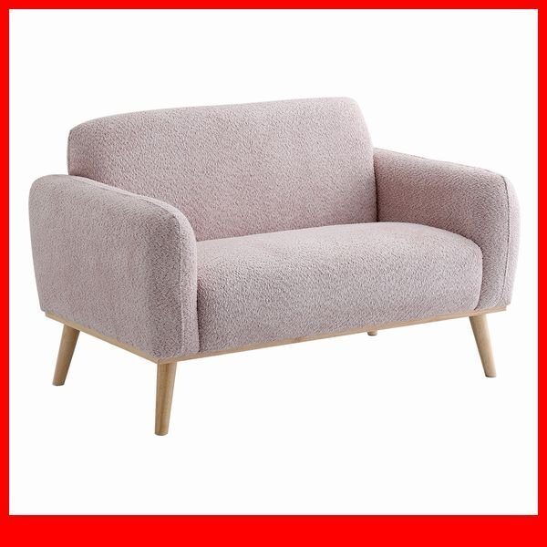 ソファ★新品/大人かわいい コンパクトソファ 2人掛け ラブソファ/タオルの様な優しい肌触り/ピンク/a3拍卖