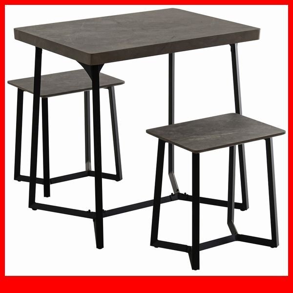 ダイニングテーブル★新品/大理石調ダイニング3点セット/大理石柄の天板で高級感 憧れ 長方形 2人用 ワークデスクにも/グレー/a1拍卖