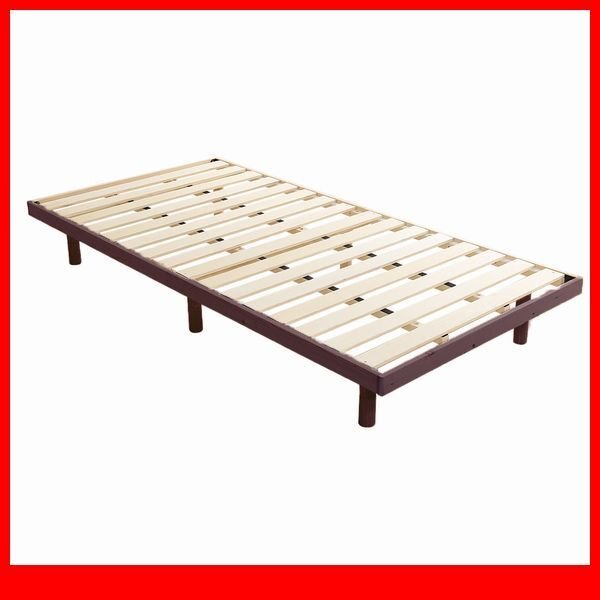 すのこベッド★3段階高さ調節 脚付きすのこベッド/シングル/北欧産パイン材 低ホルムアルデヒド 頑丈 簡単組立て/ブラウン/a1拍卖
