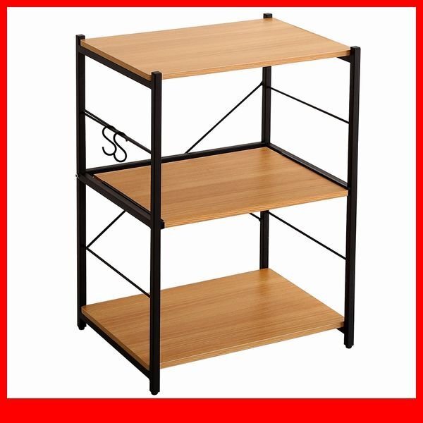 レンジ台★新品/ヴィンテージスリムレンジ台/幅60cm スライドトレー ポット 炊飯器 収納OK/木目調 ナチュラル系/シャビーオーク/a1拍卖