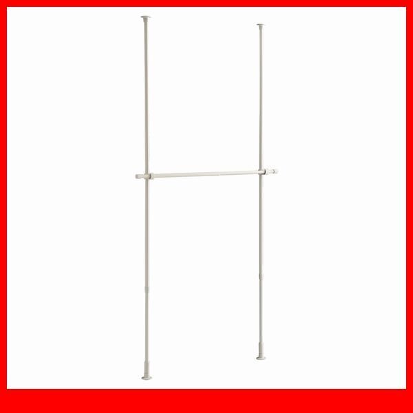 ハンガーラック★新品/シンプル つっぱりハンガーラック 1段 幅70~120cm 高さ調整可能/ビス止め不要 賃貸OK/ホワイト/a3拍卖