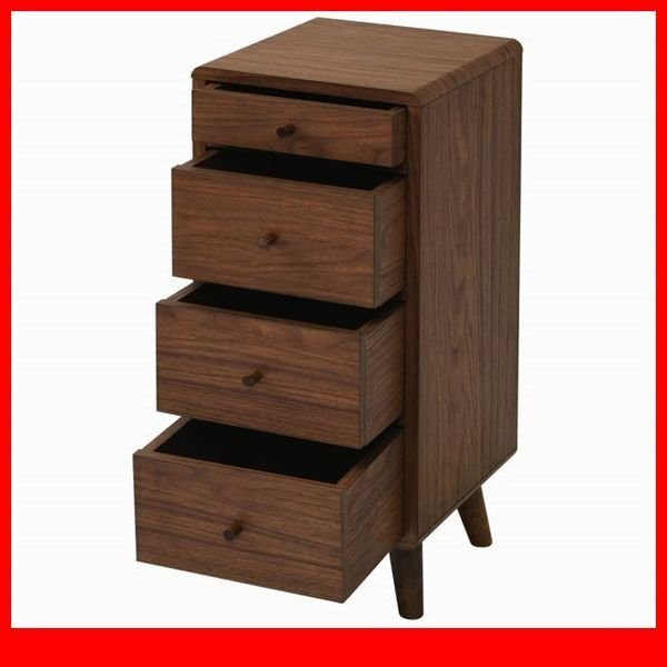 チェスト★新品/一人暮らしに寄り添う リビングチェスト/北欧風 コンパクト 幅30cm 4段4杯 背面化粧/ブラウン/a1拍卖