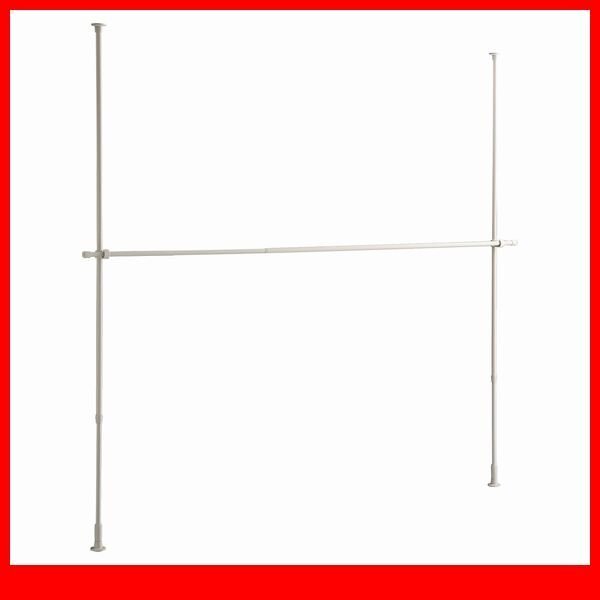 ハンガーラック★新品/シンプル つっぱりハンガーラック 1段 幅170~250cm 高さ調整可能/ビス止め不要 賃貸OK/ホワイト/a3拍卖