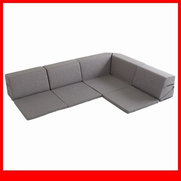 ソファ★新品/組み替え自由なフロアソファ コーナーソファ/4パーツ1セット/リクライニング ローテーブル こたつで/日本製 布地/グレー/a3拍卖