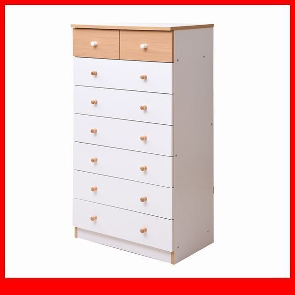 箪笥 チェスト★キュートなカジュアルチェスト 7段 幅60cm/8杯/ハイ スリム/洋服タンス 整理ダンス/ホワイト ナチュラル 白家具/fra-012/a3拍卖