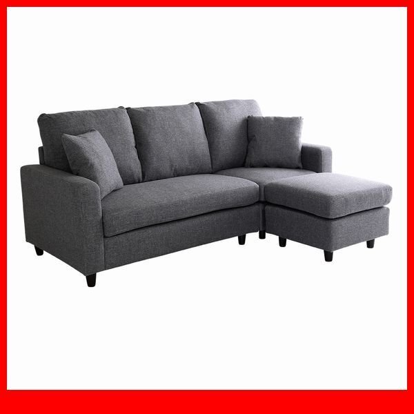 ソファ★北欧インテリア 3人掛け コンパクトカウチソファ クッション付き/布地 ポケットコイル S字バネ 天然木脚/グレー/限定 特価/a3拍卖