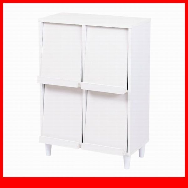 キャビネット★新品/Adatto 4フラップ/フラップ扉-本棚 ディスプレイラック 多目的収納/人気の白家具 ホワイト/a3拍卖