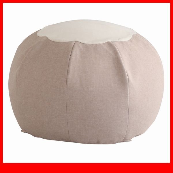 クッション★かわいいお花型ビーズクッション/使い方色々 オットマン スツール サイドテーブル/カバーリング/中身 日本製/ベージュ/a1拍卖