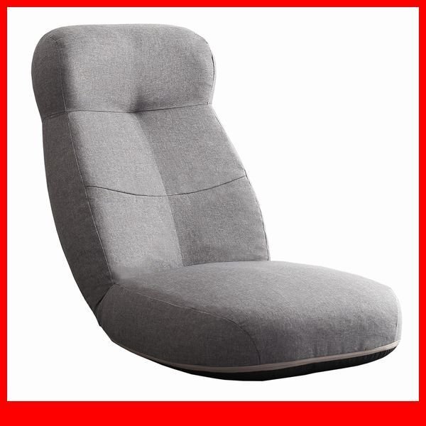 座椅子★14段階リクライニングポケットコイル入り座椅子/日本製 布地 ハイバック/ソファのような座り心地/フラット~二つ折り/グレー/a5拍卖