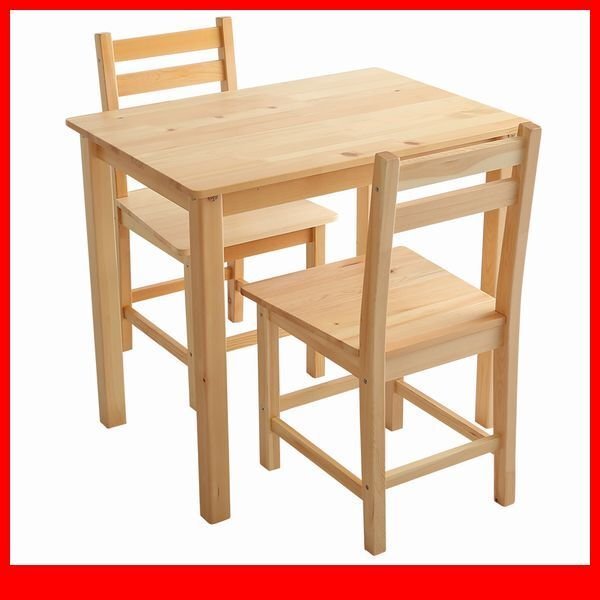 ダイニングセット★新品/北欧テイスト ダイニング3点セット 天然木製/テーブル 椅子×2/2人用 1人暮らし 新婚 カップル/ナチュラル/a1拍卖