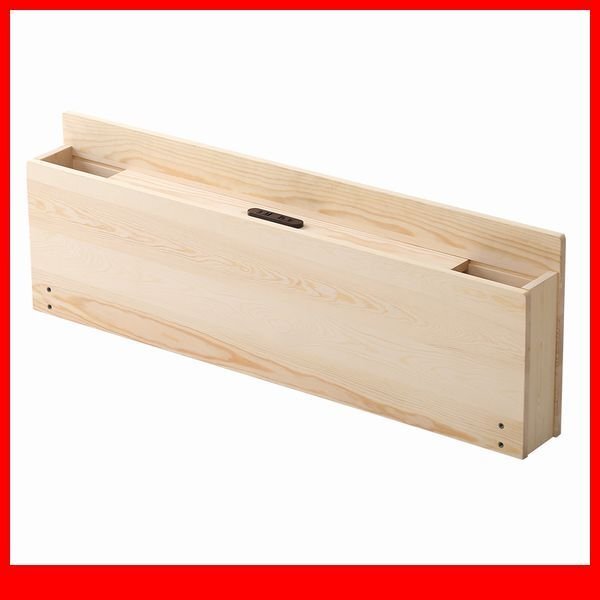 オプション品★パイン材脚付きすのこベッド リリッタ専用宮棚 単品 セミダブル用/コンセント付き/ナチュラル/a3拍卖