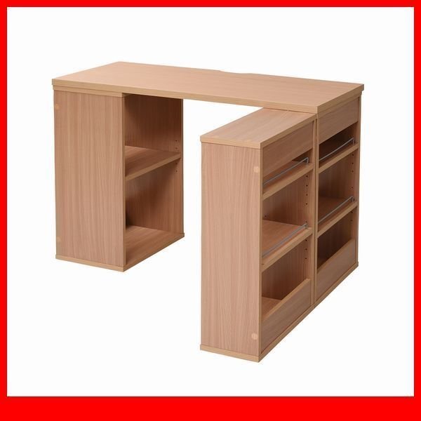 机★組み換えユニットデスク 本棚付き/書斎机 パソコンデスク オフィスデスク 薄型デスク ワークデスク/ナチュラル/sgta-0124/新品 即決/a3拍卖