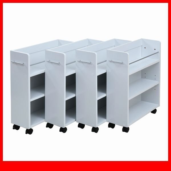 押入れ収納★クローゼット 収納 ラック 本棚 4個セット/隙間家具 リビング ダイニング デスクラックに/ホワイト 白家具/sgta-0128set/a4拍卖