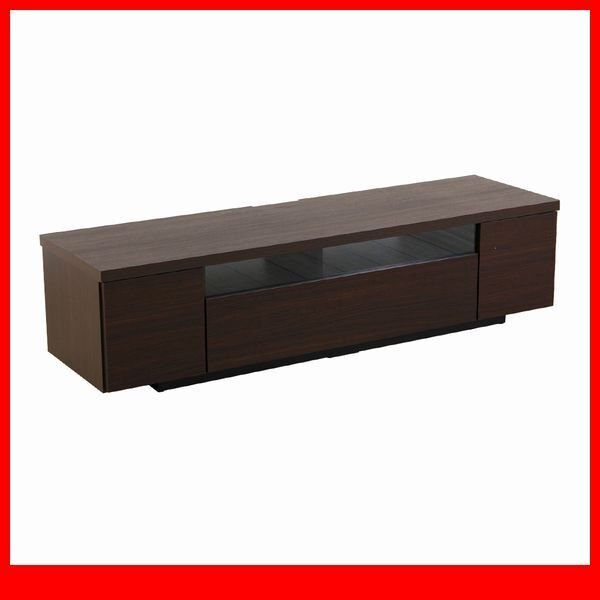 テレビ台/シンプルでスタイリッシュなテレビ台 テレビボード ローボード/50型 木製 幅140cm 日本製 完成品/ダークブラウン/新品 特価/a3拍卖