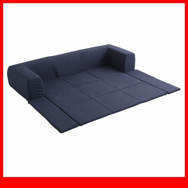 ソファ★新品/フロアマット付きソファ Lサイズ/ローソファ/お家で洗えるカバーリングタイプ 布地/日本製/インディゴブルー/限定 特価/a1拍卖
