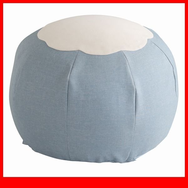 クッション★かわいいお花型ビーズクッション/使い方色々 オットマン スツール サイドテーブル/カバーリング/中身 日本製/ライトブルー/a3拍卖