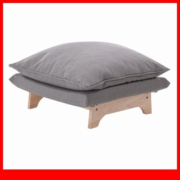 ソファ★新品/脚付きローソファ オットマン単品/ワイド サイドテーブルにも 日本製 完成品/ダリアン グレー/a8拍卖