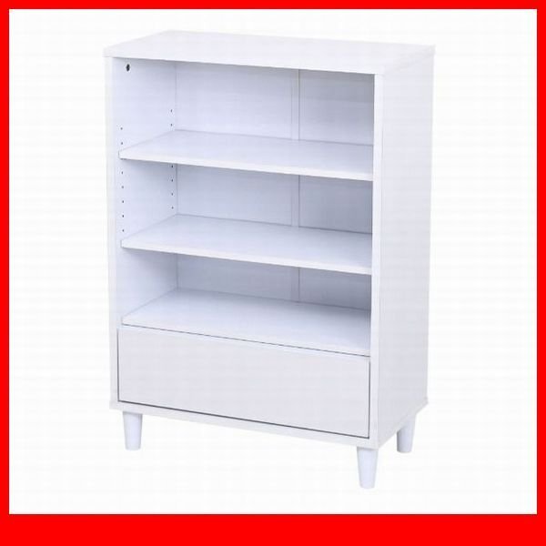 キャビネット★新品/Adatto オープン&チェスト/オープン収納 引き出し収納/本棚 ディスプレイラック 多目的収納 可動棚/ホワイト/a3拍卖