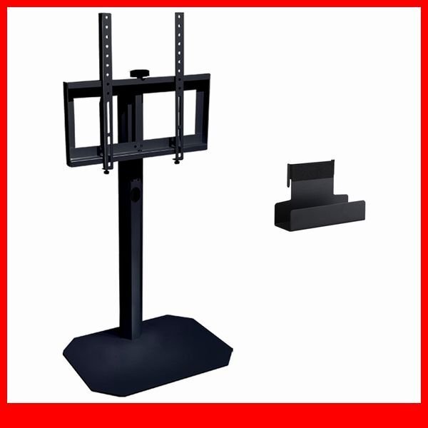 テレビ台★新品/美しいフォルムの八角壁寄せテレビスタンド ロータイプ ハードディスクホルダーセット/32~65インチ/ブラック/a1拍卖