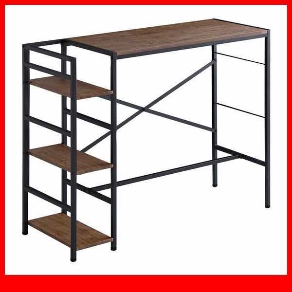 机★新品/収納棚付き ヴィンテージ足掛けスタンディングデスク/集中力UP 運動不足解消 負担軽減/ウォールナット/a3拍卖