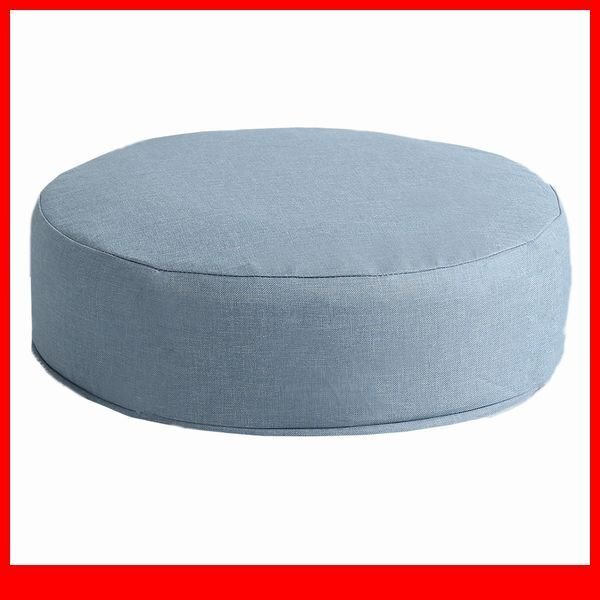 クッション★カバーリング低反発クッション 1個 座布団/洗濯可能なクッションカバー 丸型/シンプル 和室 洋室/厚さ16cm/ライトブルー/a7拍卖