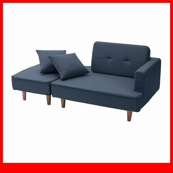 ソファ★新品/組み合わせ自由なコンパクトカウチソファ ラブソファ/オットマン クッション付/ポケットコイル 日本製 完成品/ブルー/a2拍卖