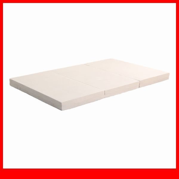 マットレス★新品/三つ折り折りたたみマットレス セミダブル/厚さ10cm 高反発 安心の日本製/白系 アイボリー/a4拍卖